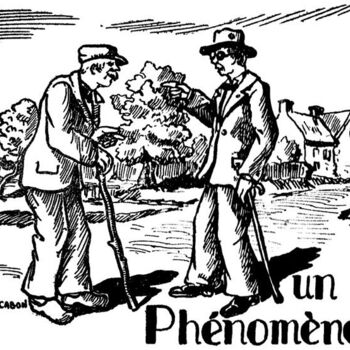 Drawing titled "Un Phénomène" by Adolphe Cabon, Original Artwork