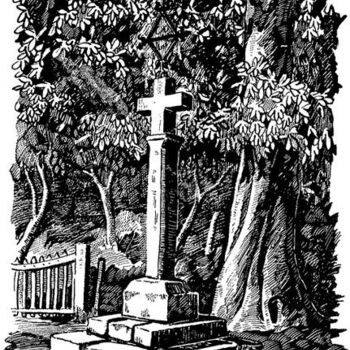 Rysunek zatytułowany „Croix des Dumont-Du…” autorstwa Adolphe Cabon, Oryginalna praca
