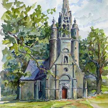 Malarstwo zatytułowany „Chapelle Sainte Ann…” autorstwa Adolphe Cabon, Oryginalna praca