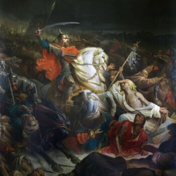 Painting titled "La Bataille de Koul…" by Adolphe Yvon, Original Artwork, Oil