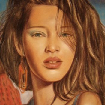 Painting titled "RAGAZZA  ESOTICA" by Leo Principe, Original Artwork, Oil