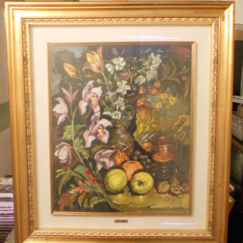 Painting titled "" ORCHIDEE "   GIAN…" by L. Adorni, Original Artwork, Oil