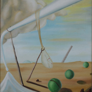 Peinture intitulée "0025-esferas35x27.j…" par Rocha, Œuvre d'art originale, Huile