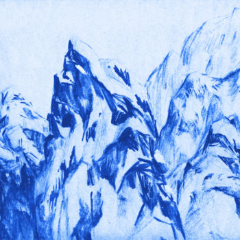 Ζωγραφική με τίτλο "Синяя сказка" από Александр Саяпин, Αυθεντικά έργα τέχνης, Γκουάς
