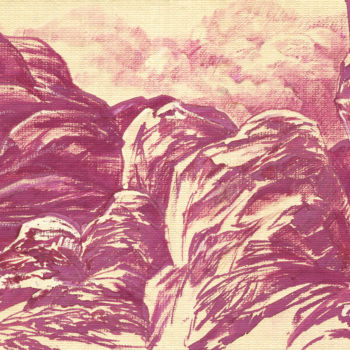Painting titled "Молчаливые камни" by Aleksandr Saiapin, Original Artwork, Gouache