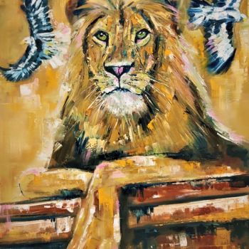 Malarstwo zatytułowany „Lion of Judah” autorstwa Adriaan Lotter, Oryginalna praca, Olej