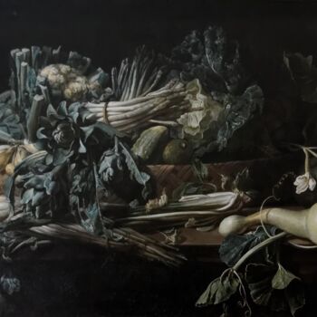 Pintura titulada "Nature morte aux lé…" por Adriaen Van Utrecht, Obra de arte original, Oleo