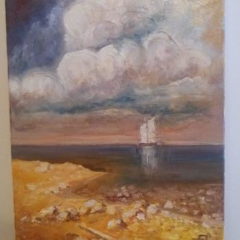 Painting titled "landscape at sea.jpg" by Virgil Cristea, Original Artwork, Acrylic
