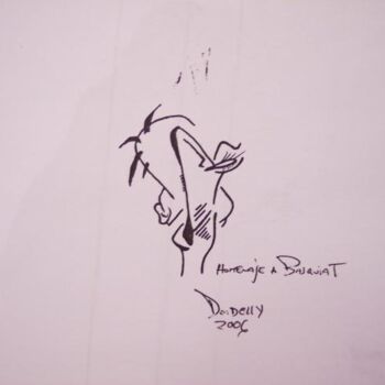 Disegno intitolato "homenaje a basquiat" da Adrian Dordelly, Opera d'arte originale
