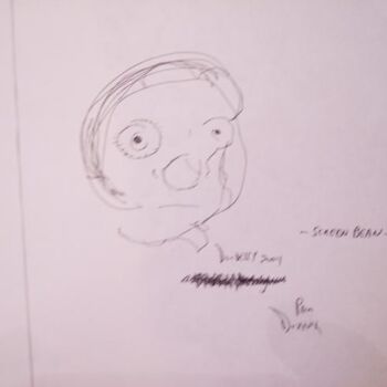 Drawing titled "screen bean" by Adrian Dordelly, Original Artwork