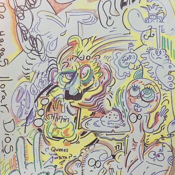 Painting titled "Mr, Mrs. Fat one (g…" by Adrian Dordelly, Original Artwork, Marker