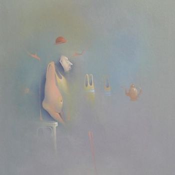 Pintura titulada "Tea Pot" por Adrian Paiu, Obra de arte original, Oleo