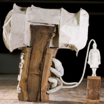 Escultura intitulada "Installation (Mothe…" por Adrian Uncrut, Obras de arte originais, Madeira