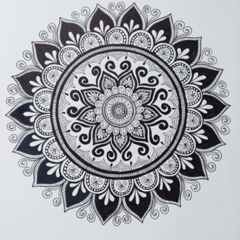 Drawing titled "Mandala Decisões" by Adriana Assanuma, Original Artwork, Ink