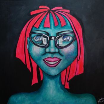 Peinture intitulée "Selfie" par Audrey, Œuvre d'art originale, Acrylique