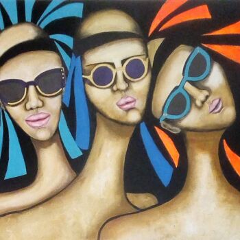 Painting titled "Chica huecas" by Audrey, Original Artwork, Acrylic