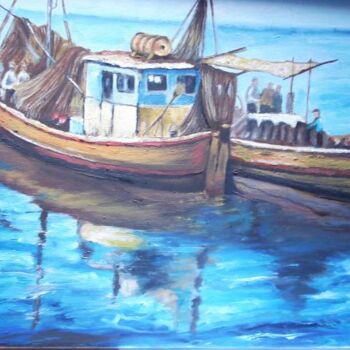 Pintura titulada "pescadores" por Adriana Elisabet López, Obra de arte original