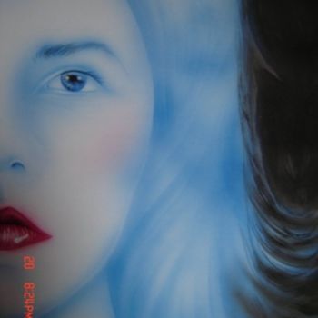 Malerei mit dem Titel "Sad and blue.." von Adriana Almanza, Original-Kunstwerk