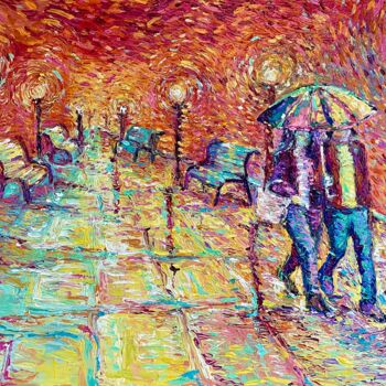 Pintura intitulada "WALKING IN AUTUMN R…" por Adriana Dziuba, Obras de arte originais, Acrílico