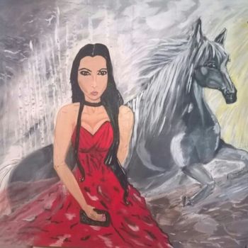 Pintura titulada "Mujer y sueños" por Adriana Escobedo, Obra de arte original, Acrílico