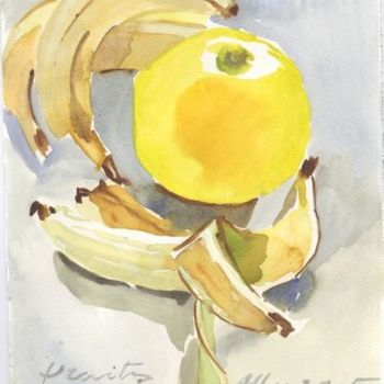Peinture intitulée "bananeouverte33" par Adriana Ureche, Œuvre d'art originale