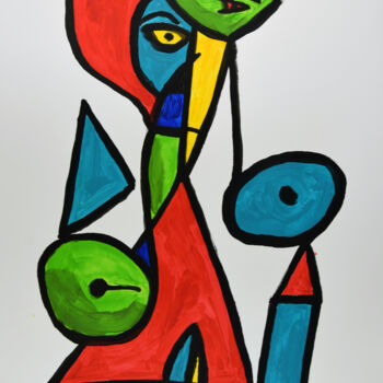 Prenten & gravures getiteld "Rosa #2" door Henk Adriani, Origineel Kunstwerk, Acryl
