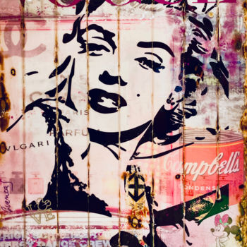 「Marilyn Monroe VOGUE」というタイトルのコラージュ Adriano Cuencasによって, オリジナルのアートワーク, コラージュ
