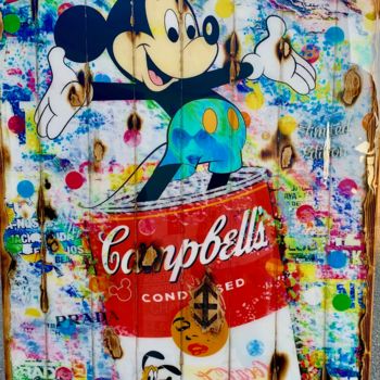 Collages getiteld "Mickey Mouse Campbe…" door Adriano Cuencas, Origineel Kunstwerk, Collages