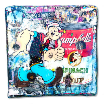 Collages intitolato "Popeye got the Power" da Adriano Cuencas, Opera d'arte originale, Collages