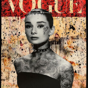 「Audrey VOGUE」というタイトルのデジタルアーツ Adriano Cuencasによって, オリジナルのアートワーク, デジタルコラージュ