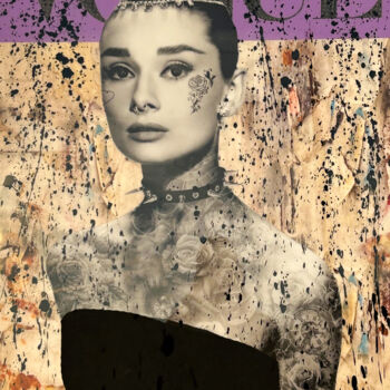 Digitale Kunst mit dem Titel "Audrey VOGUE Alumin…" von Adriano Cuencas, Original-Kunstwerk, Digitale Collage
