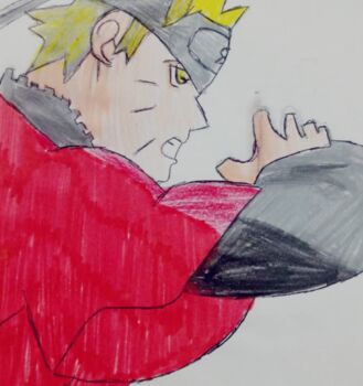 Dessin intitulée "Naruto Uzumaki" par Adriano Silva, Œuvre d'art originale, Crayon