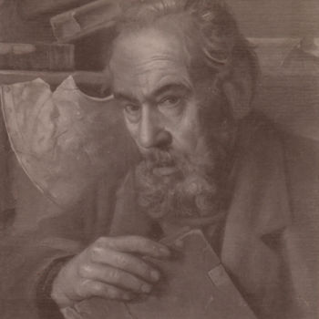 Pittura intitolato "portrait de clochard" da Adriano Gajoni, Opera d'arte originale, Olio