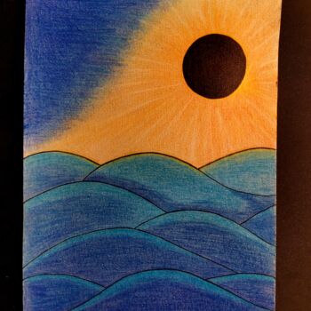 Dessin intitulée "Solar eclipse" par Adrien Ayrton Santana, Œuvre d'art originale, Crayon