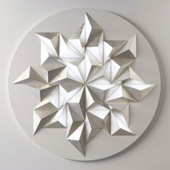 Sculpture intitulée "SUNSET silver leaf" par Adrien Marcos, Œuvre d'art originale, Bois