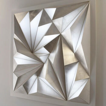 Escultura intitulada "MIAMI silver leaf" por Adrien Marcos, Obras de arte originais, Madeira