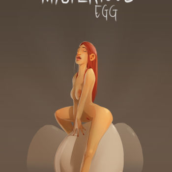 Цифровое искусство под названием "Mysterious Egg" - Adrien 1er, Подлинное произведение искусства, Цифровая живопись