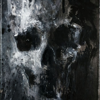 Pintura intitulada "Smilling Skull" por Adrien Conrad, Obras de arte originais, Acrílico