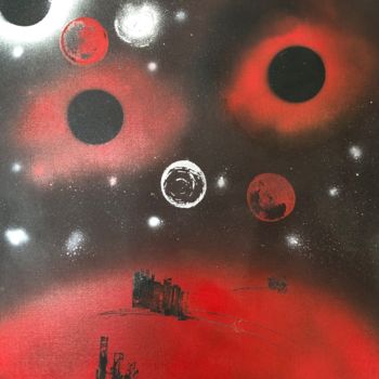 Painting titled "Space n°1" by Ap, Original Artwork, Airbrush
