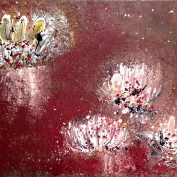 Painting titled "Poem of a pond" by Adrita Biswas, Original Artwork, Acrylic