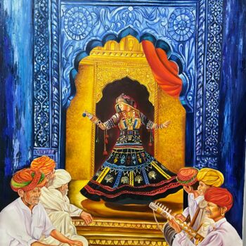 Pittura intitolato "Indian traditional…" da Rashmi Soni, Opera d'arte originale, Olio