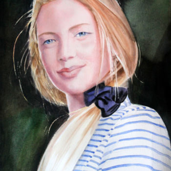 Pintura intitulada "Audrey" por Adyne Gohy, Obras de arte originais, Aquarela