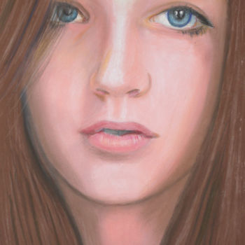 Painting titled "Un selfie de Laurel…" by Adyne Gohy, Original Artwork, Pastel