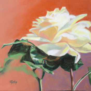 Malarstwo zatytułowany „Rose d'octobre en C…” autorstwa Adyne Gohy, Oryginalna praca, Pastel