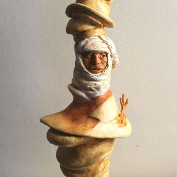 Sculpture intitulée "Le Prince du Désert" par Adyne Gohy, Œuvre d'art originale, Terre cuite