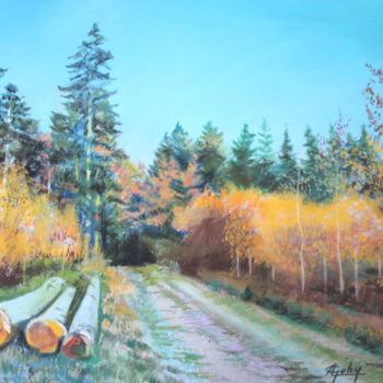 Painting titled "E n forêt Jalhaytoi…" by Adyne Gohy, Original Artwork, Pastel