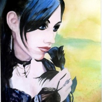 Peinture intitulée "Une jeune Gothique" par Adyne Gohy, Œuvre d'art originale, Huile