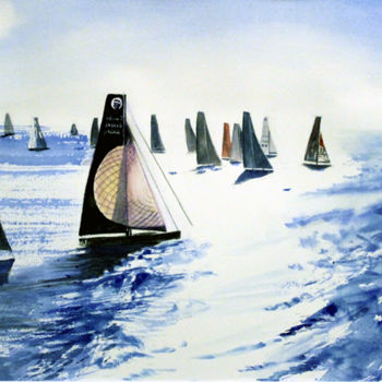 绘画 标题为“Le Départ du Vendée…” 由Adyne Gohy, 原创艺术品, 水彩