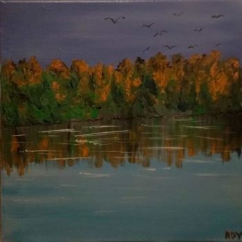 Painting titled "Autumn silence" by Adriana Strenger, Original Artwork, Acrylic