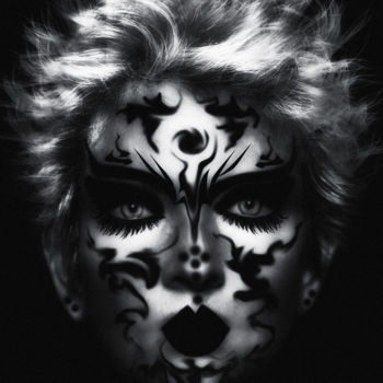 Arte digital titulada "Tatoo face" por Shelley Aebi, Obra de arte original, Foto-montaje
